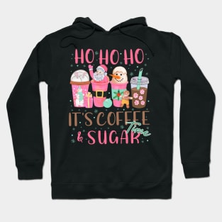 Christmas Coffee Cups with Retro Pink Santa Hoodie